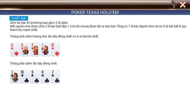 luật chơi game poker tdtc