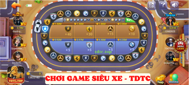 cách chơi game siêu xe tdtc